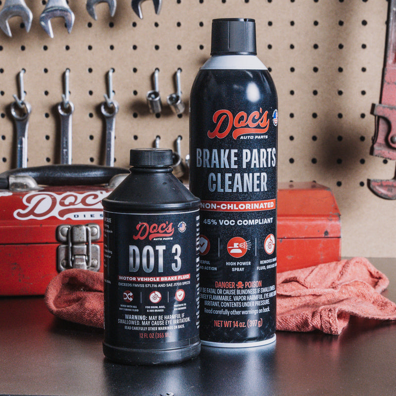 Doc's Auto Parts Brake DOT 3 Fluid + Cleaner Kit Lifestyle