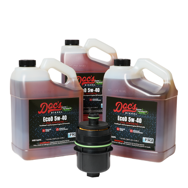 Doc's Diesel Jeep Wrangler/Gladiator 3.0L + Dodge RAM 1500 3.0L EcoDiesel 5W-40 Full Synthetic Oil Change Kit 2020-2024 3 Gallons