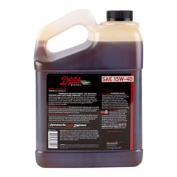 Doc's Diesel The 15W-40 Full Synthetic Heavy Duty Diesel Oil back