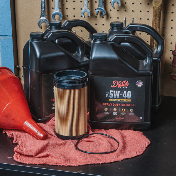 Doc's Diesel RAM 6.7L Cummins 5W-40 Full Synthetic Oil Change Kit 2025-2026 Lifestyle (Quantity 4)