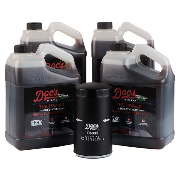 Doc's Diesel Dodge RAM 6.7L Cummins 15W-40 SEMI Synthetic Oil Change Kit 1989-2024 4 Gallons