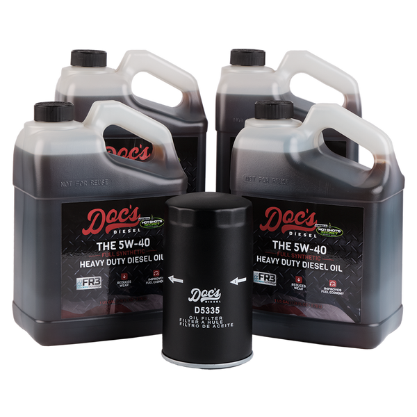 Doc's Diesel Dodge RAM 6.7L Cummins 5W-40 Full Synthetic Oil Change Kit 1989-2024 4 Gallons