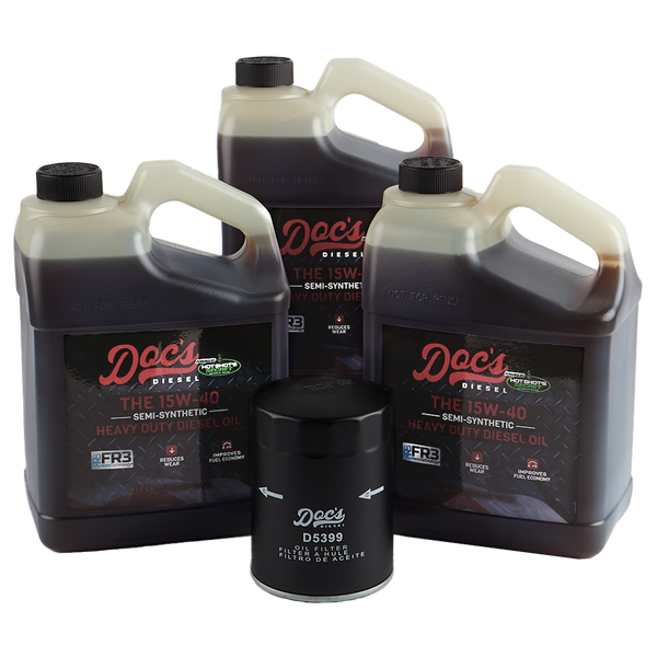 Doc's Diesel Chevrolet/GMC 6.6L Duramax 15W-40 SEMI Synthetic Oil Change Kit 2001-2019 Oil Brand Hot Shot's
