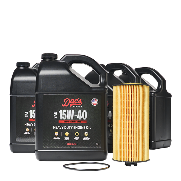 Doc's Diesel Ford 6.0L/6.4L Powerstroke 15W-40 SEMI Synthetic Oil Change Kit 2003-2010 brand_Doc's Diesel Gallons 4