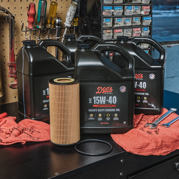 Doc's Diesel Ford 6.0L/6.4L Powerstroke 15W-40 SEMI Synthetic Oil Change Kit 2003-2010 brand_Doc's Diesel Gallons 4