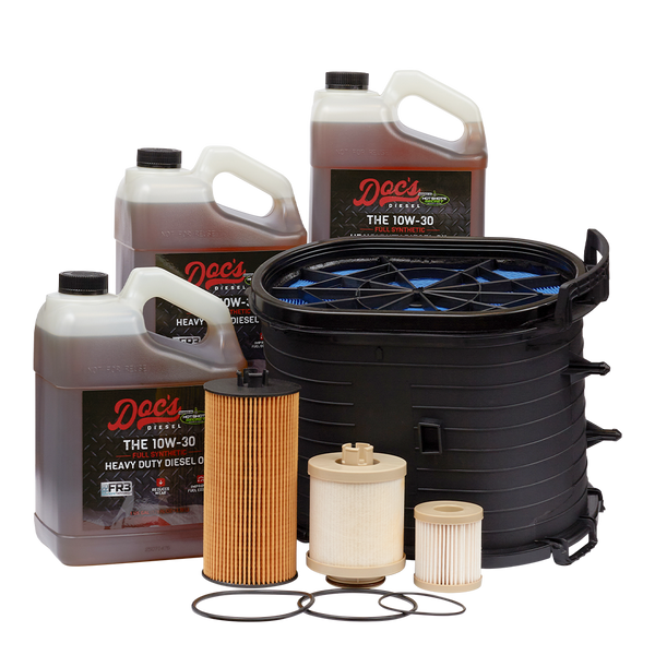Doc's Ford 6.0L Powerstroke 10W-30 Full Synthetic Oil + Filter Maintenance Kit 2003-2007 3 Gallons