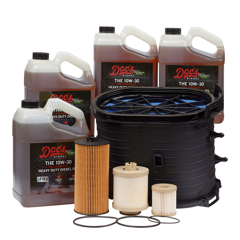 Doc's Ford 6.0L Powerstroke 10W-30 Full Synthetic Oil + Filter Maintenance Kit 2003-2007 4 Gallons