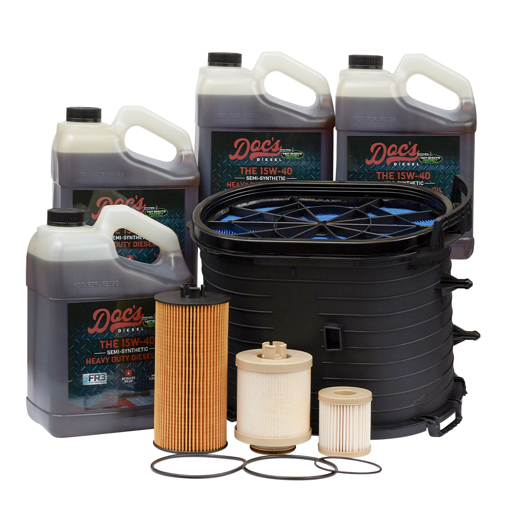 Doc's Ford 6.0L Powerstroke 15W-40 SEMI Synthetic Oil + Filter Maintenance Kit 2003-2007 4 Gallons