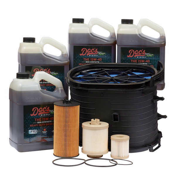 Doc's Ford 6.0L Powerstroke 15W-40 SEMI Synthetic Oil + Filter Maintenance Kit 2003-2007 4 Gallons