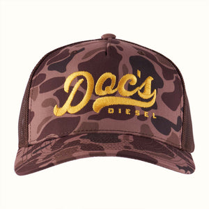 Doc's Diesel Camo Trucker Hat front view