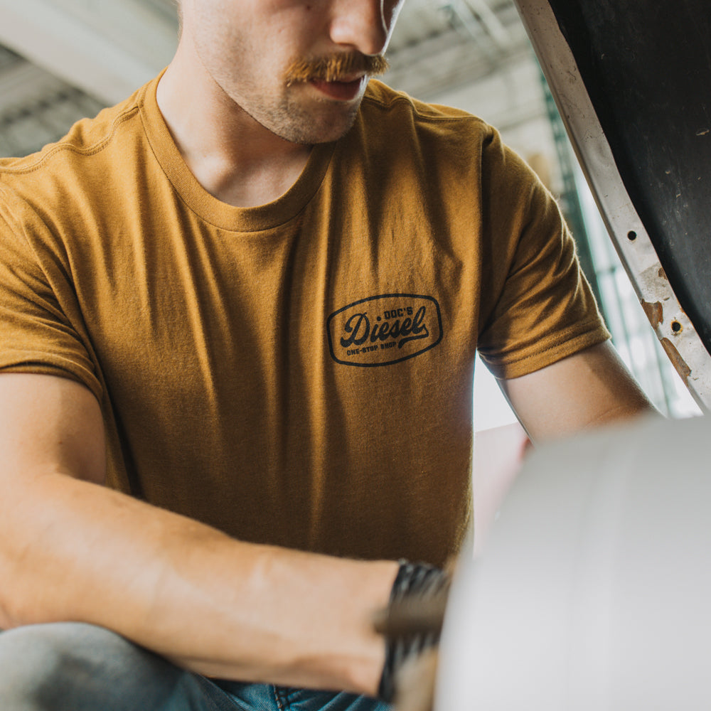 Doc'c Diesel Shop T-Shirt | Duck Brown – Doc's Diesel, image size:1000x1000