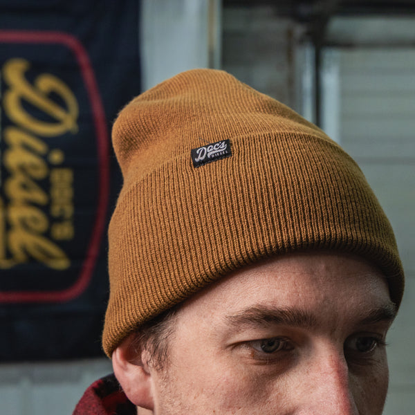 Doc's Diesel Cold Steel Beanie Brown Lifestyle