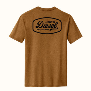 Doc's Diesel Shop Duck Brown T-Shirt back view